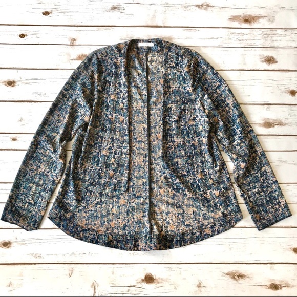 Lush Jackets & Blazers - Lush abstract print flowing drape blazer